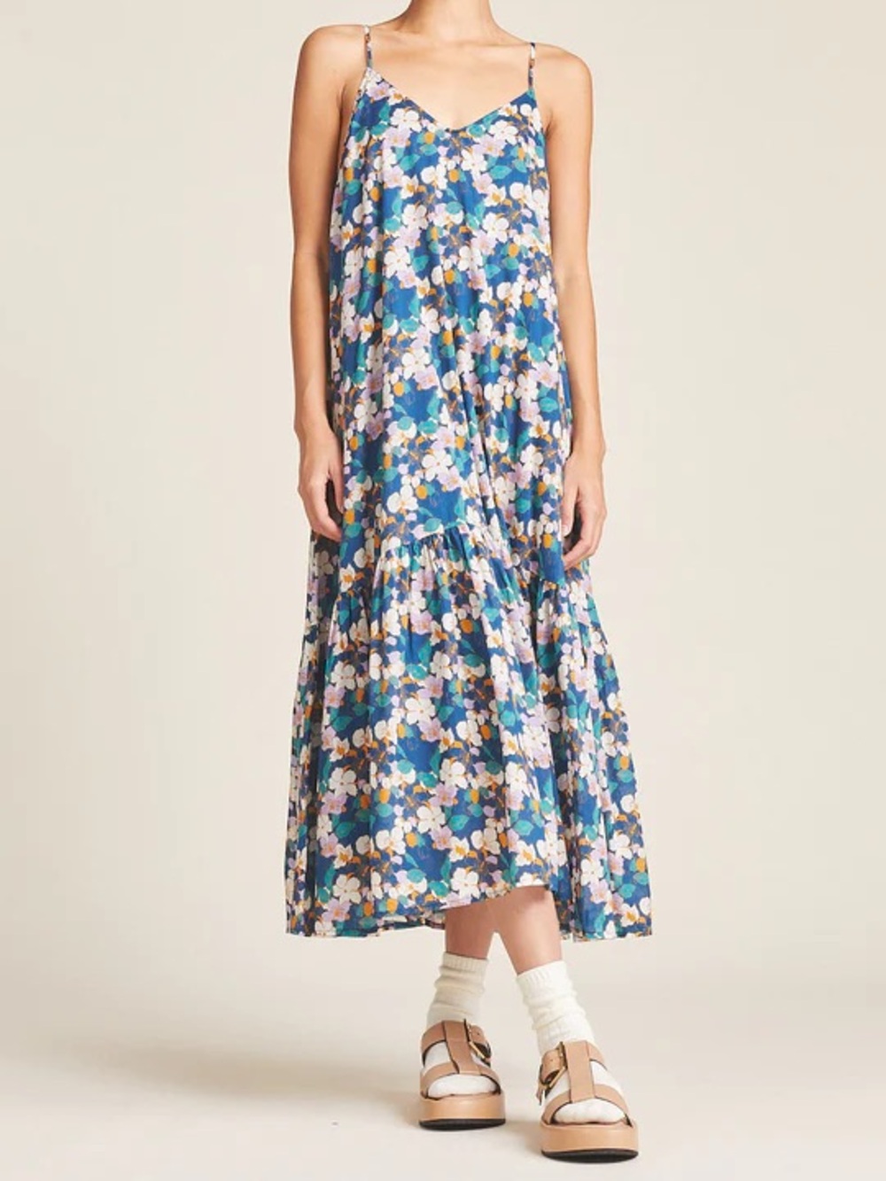 Trovata Floral Ari Cotton Midi Dress Tropical Vine Size XS